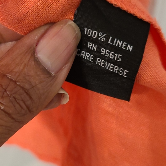 Tangerine button down top - Picture 5 of 5